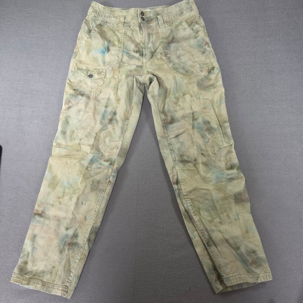 Anthropologie The Wanderer Cargo Utility Pants Tie Dye Camo Green Sz 30 EUC